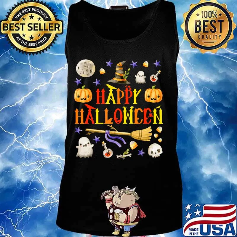 Funny Happy Halloween Scary Retro Boys Girls Kids T-Shirt Tank top
