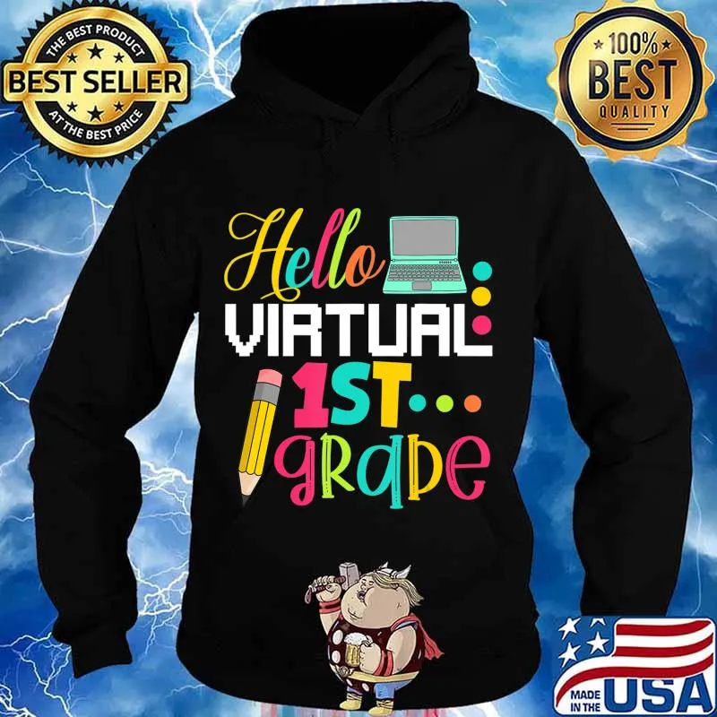Funny Hello Virtual 1st grade Gift Back to School 2020 T-Shirt Hoodie