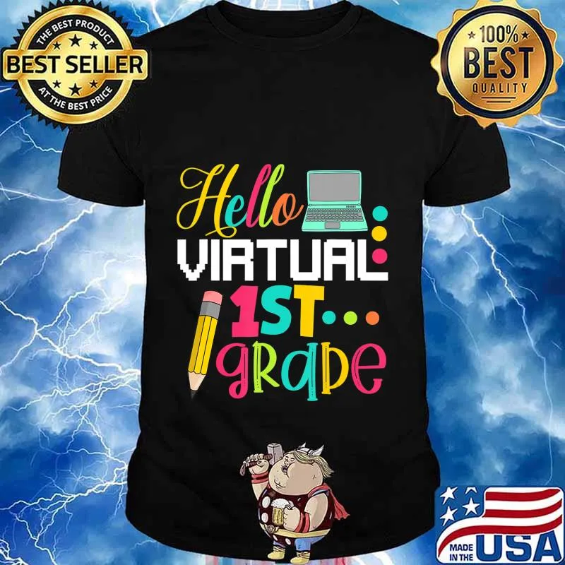 Funny Hello Virtual 1st grade Gift Back to School 2020 T-Shirt