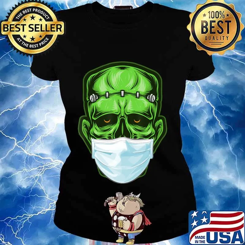 Funny Monster Zombie Mask Simple Halloween Costume 2020 T-Shirt Ladies tee