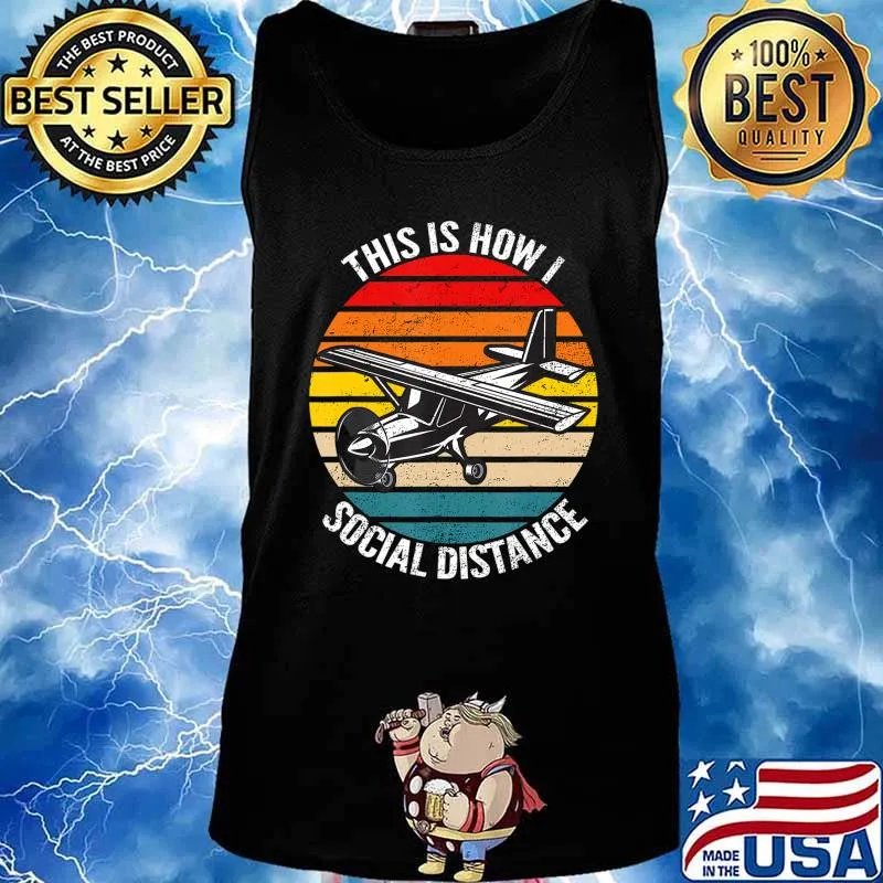 Funny Retro Vintage Airplane Aviation Pilot Gift T-Shirt Tank top