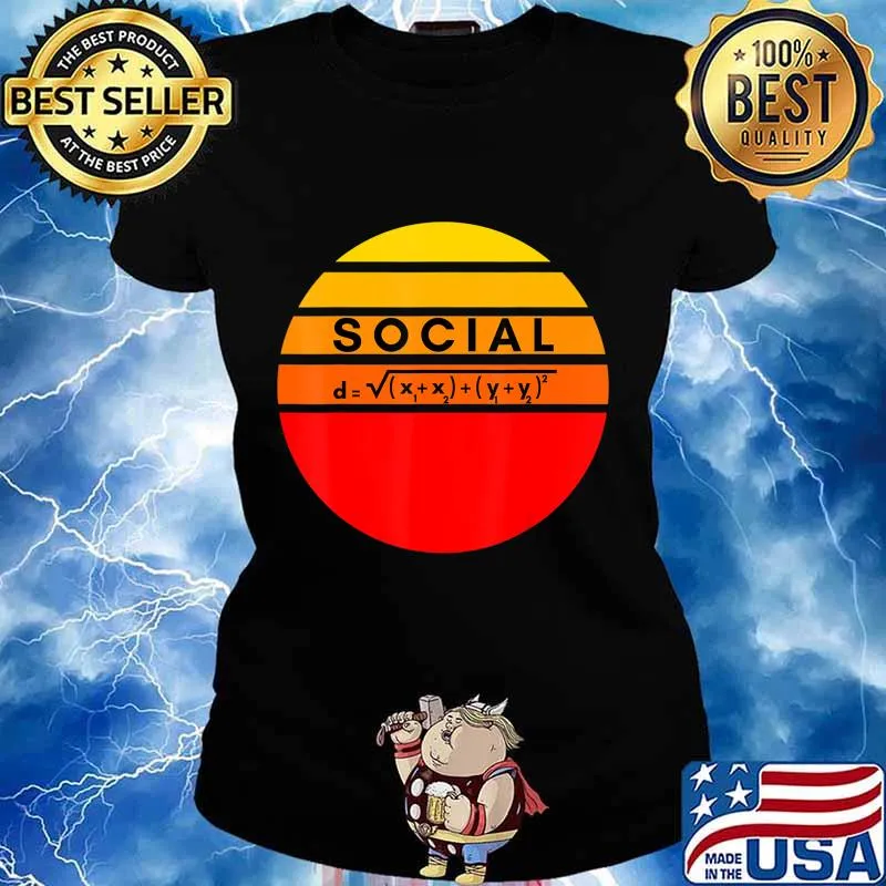 Funny Social Distance Formula Math Square Root 2020 Review T-Shirt Ladies tee