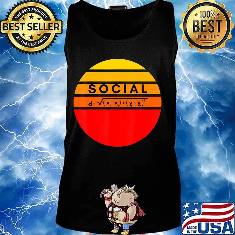 Funny Social Distance Formula Math Square Root 2020 Review T-Shirt Tank top