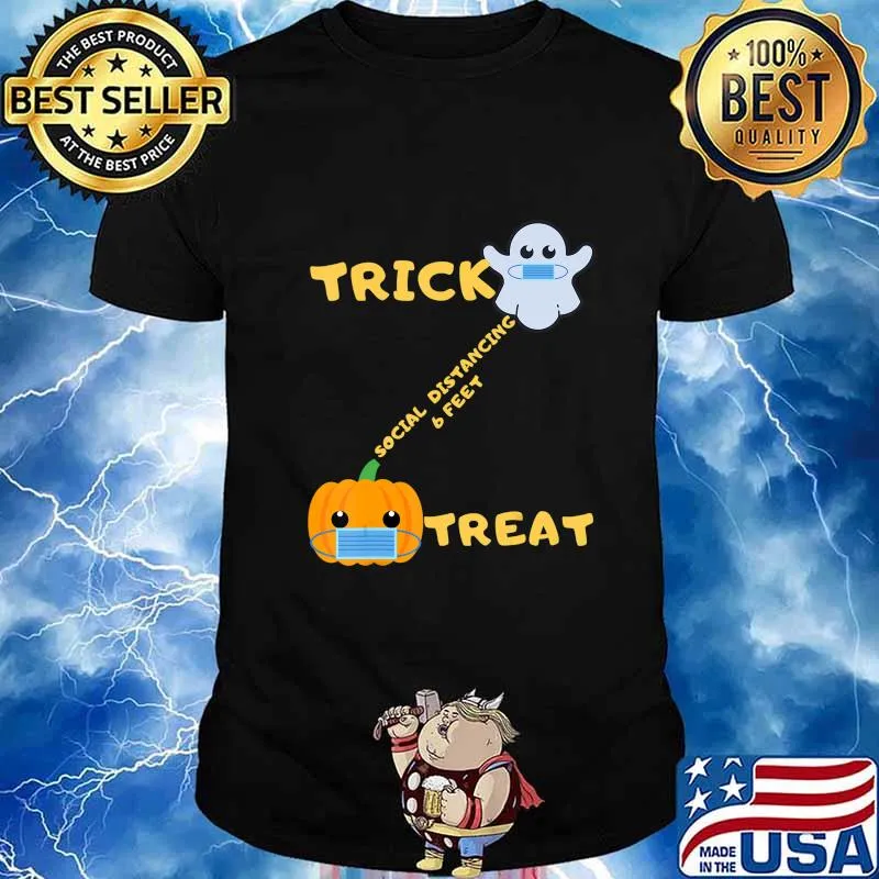 Ghost Pumpkin Social Distancing Trick Or Treat Halloween T-Shirt