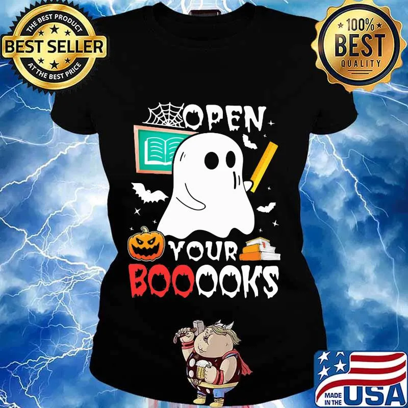 Ghost teacher open you booooks s Ladies tee