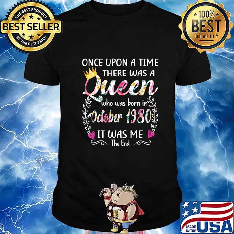 Girls 40th Birthday Queen October 1980 Queen Birthday T-Shirt