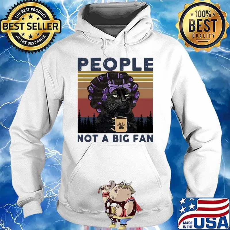 Grandma black Cat people not a big fan vintage retro s Hoodie
