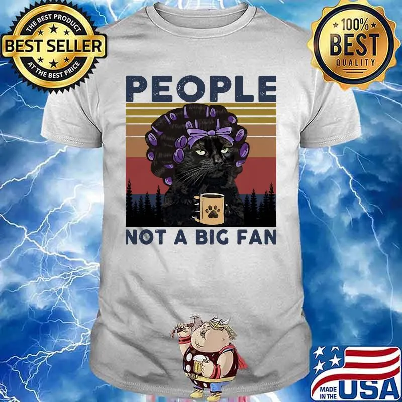 Grandma black Cat people not a big fan vintage retro shirt