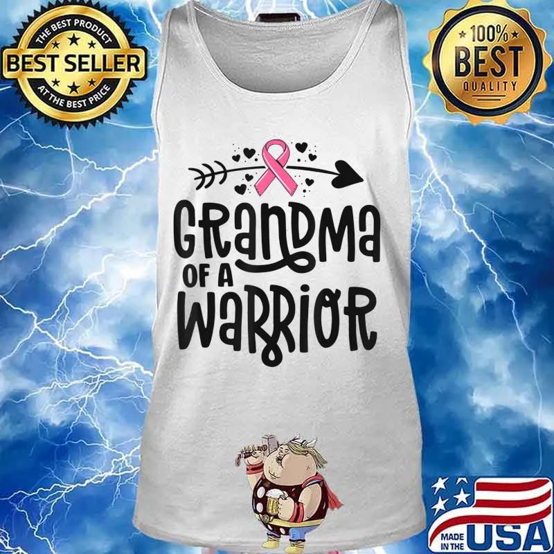 Grandma Of A Warrior Family Breast Cancer Shirt Pink Ribbon T-Shirt Tank top