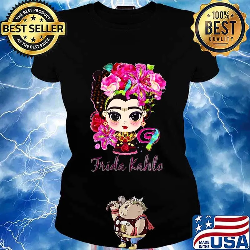 Graphic La Pintora Mexican Lottery Love Frida Mask Kahlo Art T-Shirt Ladies tee