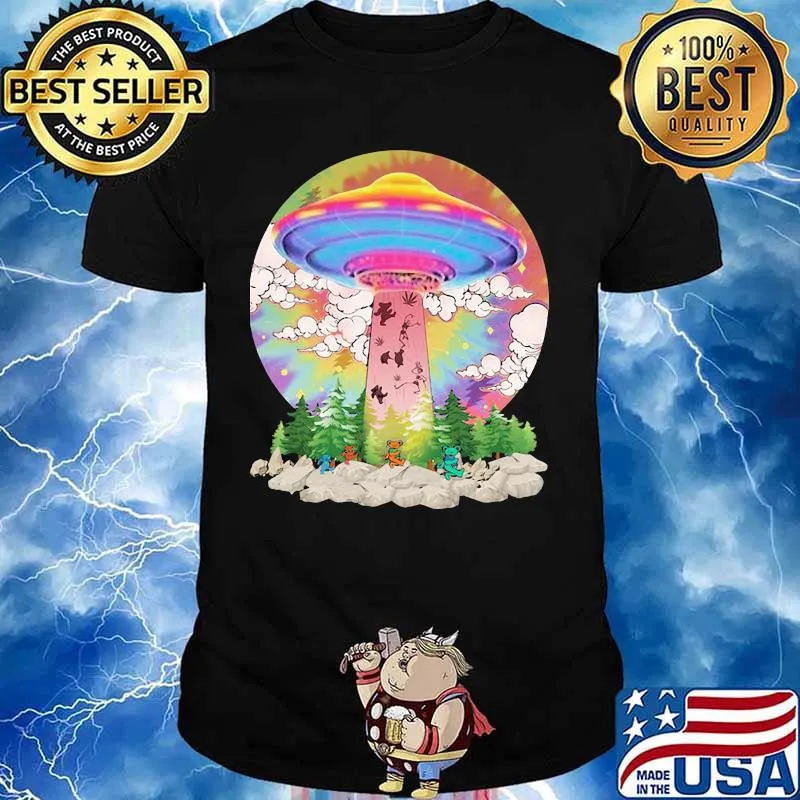 Grateful dead bear weed ufo hippie shirt