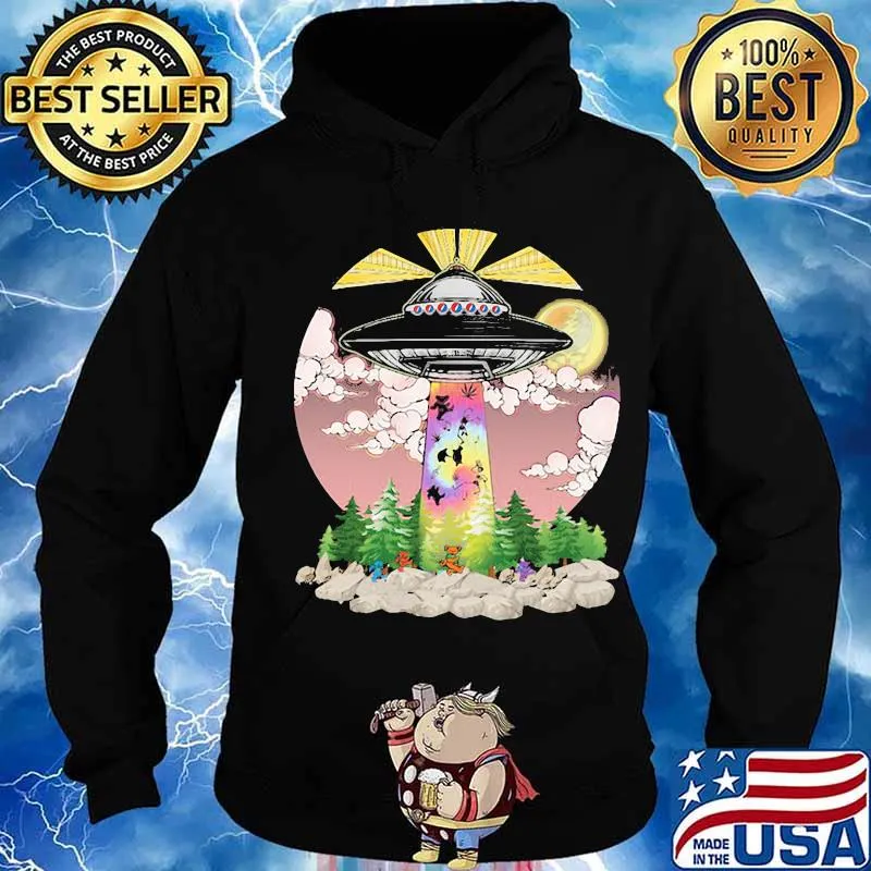 Grateful dead bears weed ufo lights s Hoodie