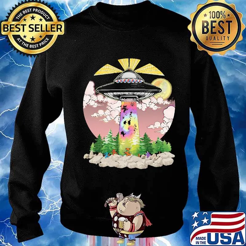 Grateful dead bears weed ufo lights s Sweater