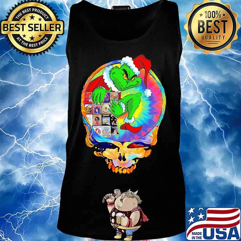 Grateful dead grinch santa merry christmas s Tank top