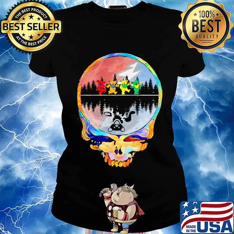 Grateful dead logo bears river s Ladies tee