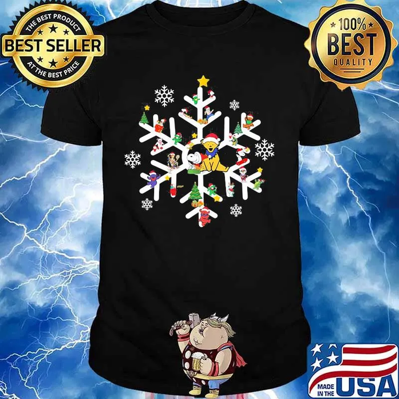 Grateful dead snoopy and bears color snowflakes christmas shirt