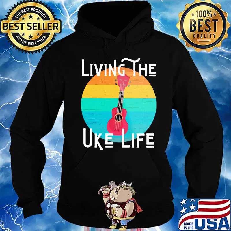Guitar living the uke life vintage retro s Hoodie