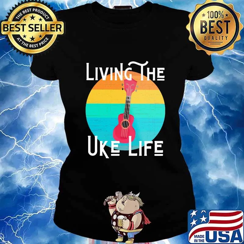 Guitar living the uke life vintage retro s Ladies tee