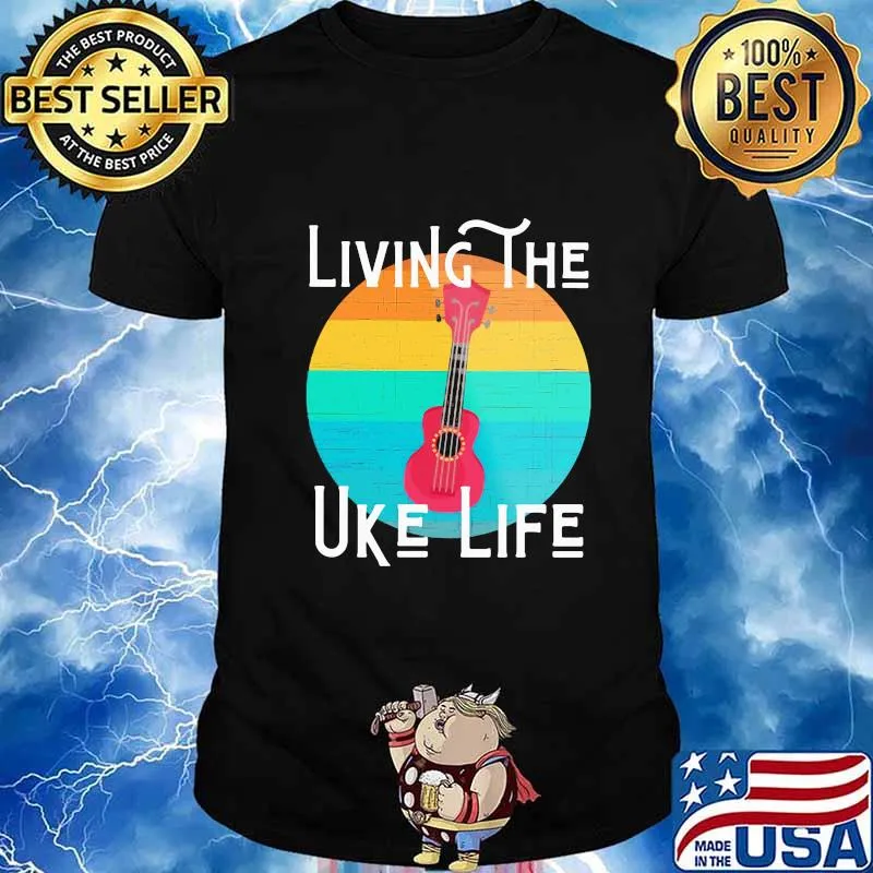 Guitar living the uke life vintage retro shirt