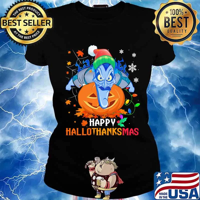 Hades happy hallothanksmas halloween thanksgiving christmas s Ladies tee