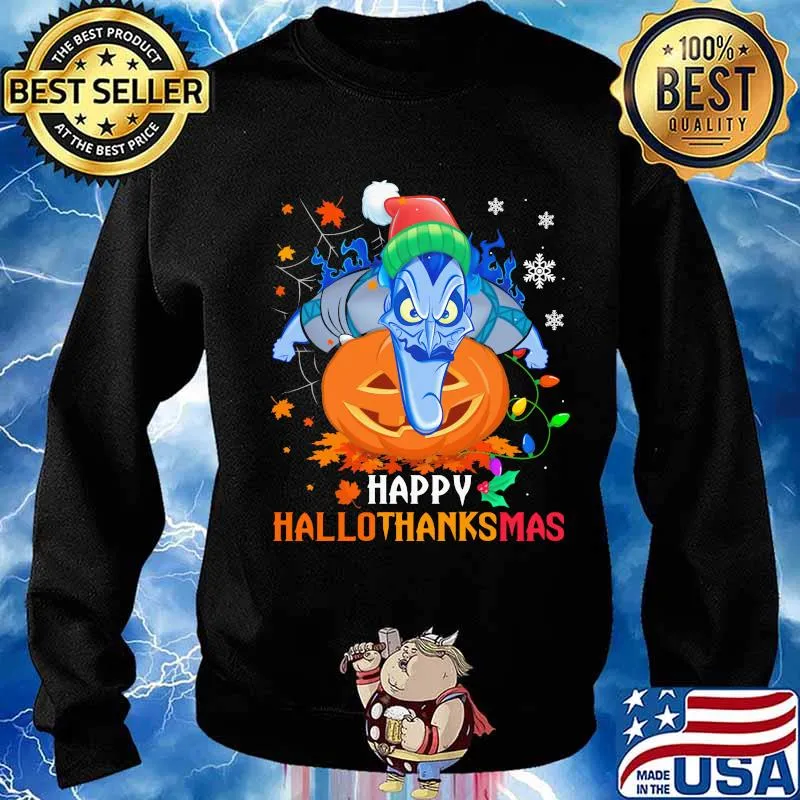 Hades happy hallothanksmas halloween thanksgiving christmas s Sweater