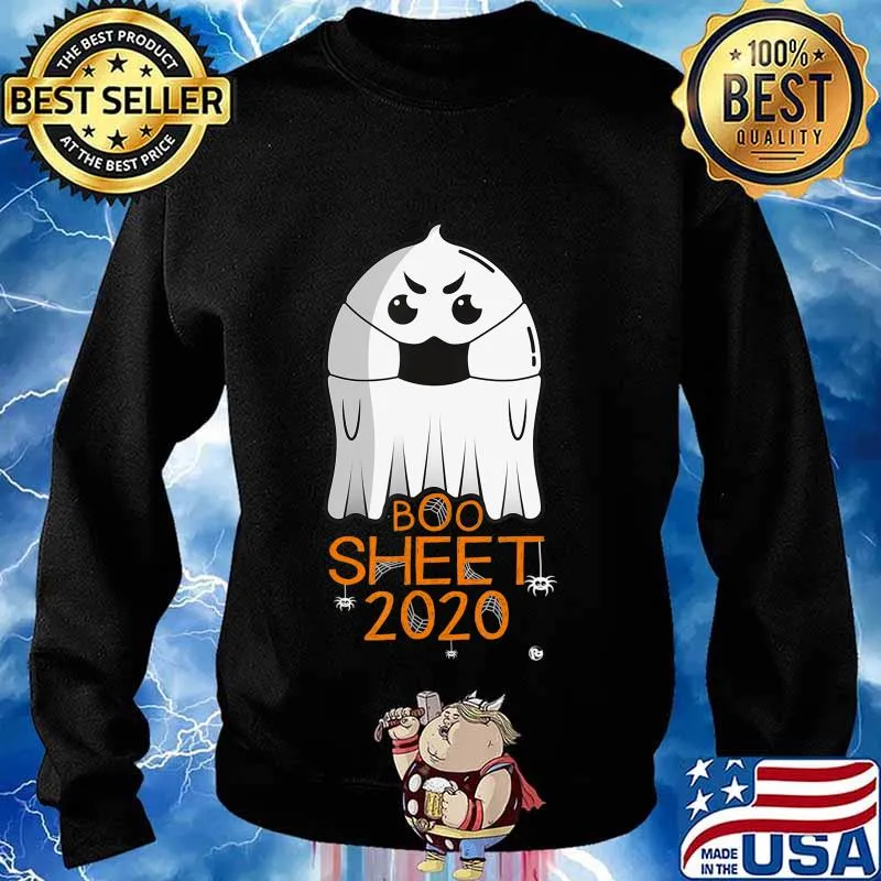 Halloween 2020 Costume. Ghost with Mask. 2020 IS BOO SHEET T-Shirt Sweater