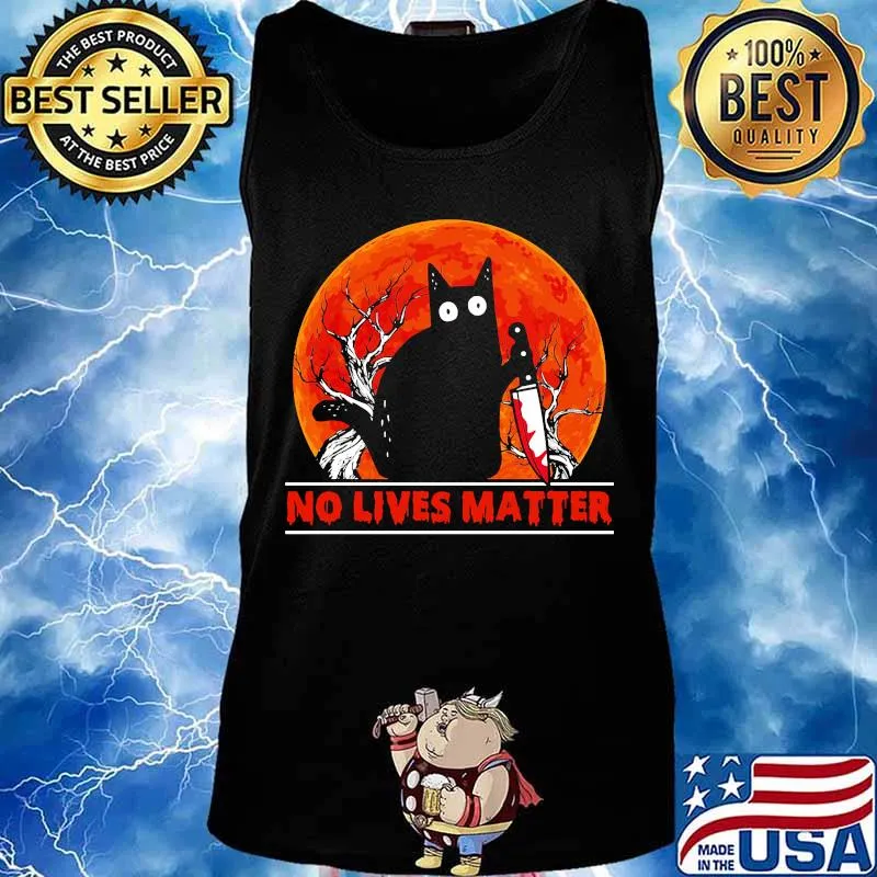 Halloween cat no lives matter sunset s Tank top