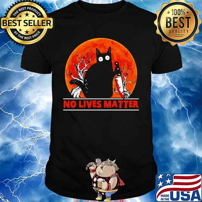 Halloween cat no lives matter sunset shirt