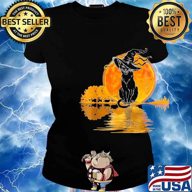Halloween cat witch the soul moon s Ladies tee