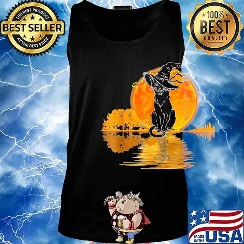 Halloween cat witch the soul moon s Tank top