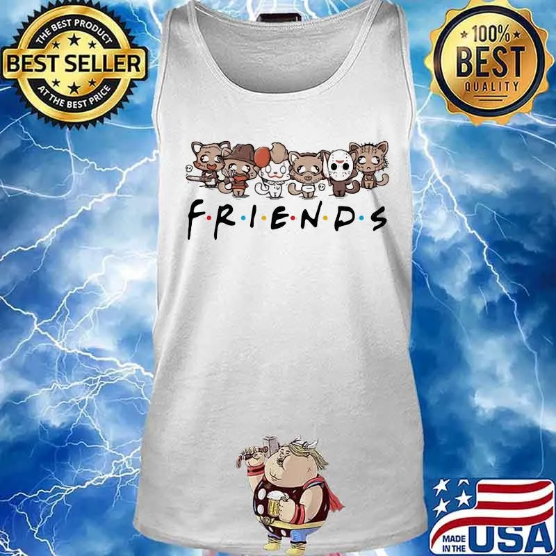 Halloween cats horror characters friends s Tank top