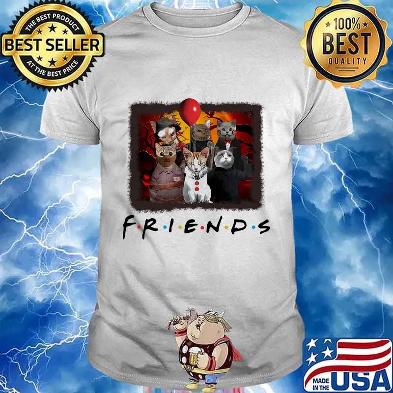 Halloween characters horror cats friends shirt