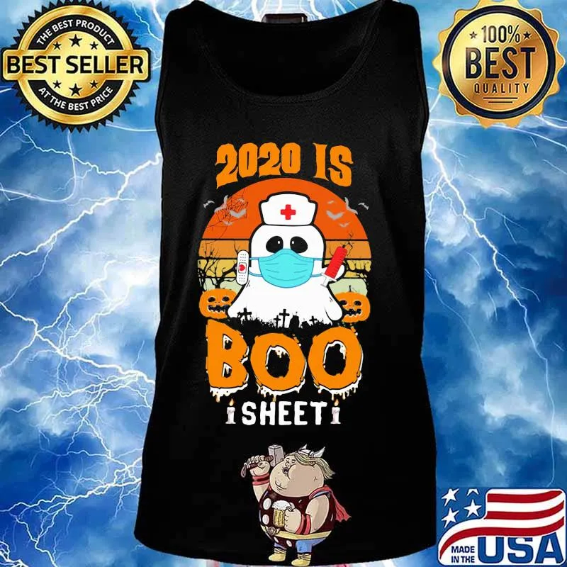 Halloween ghost mask 2020 is boo sheet vintage retro s Tank top