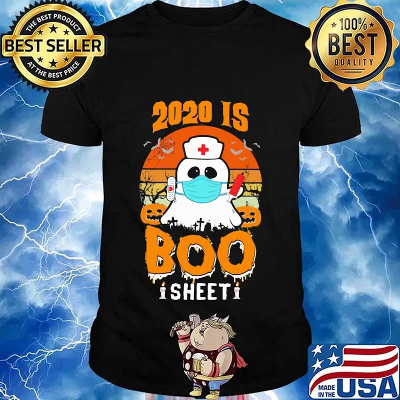 Halloween ghost mask 2020 is boo sheet vintage retro shirt