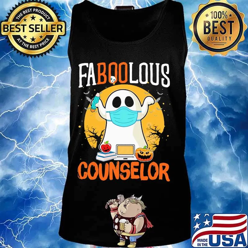 Halloween ghost mask faboolous counselor s Tank top