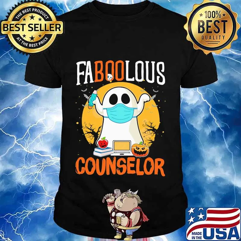 Halloween ghost mask faboolous counselor shirt