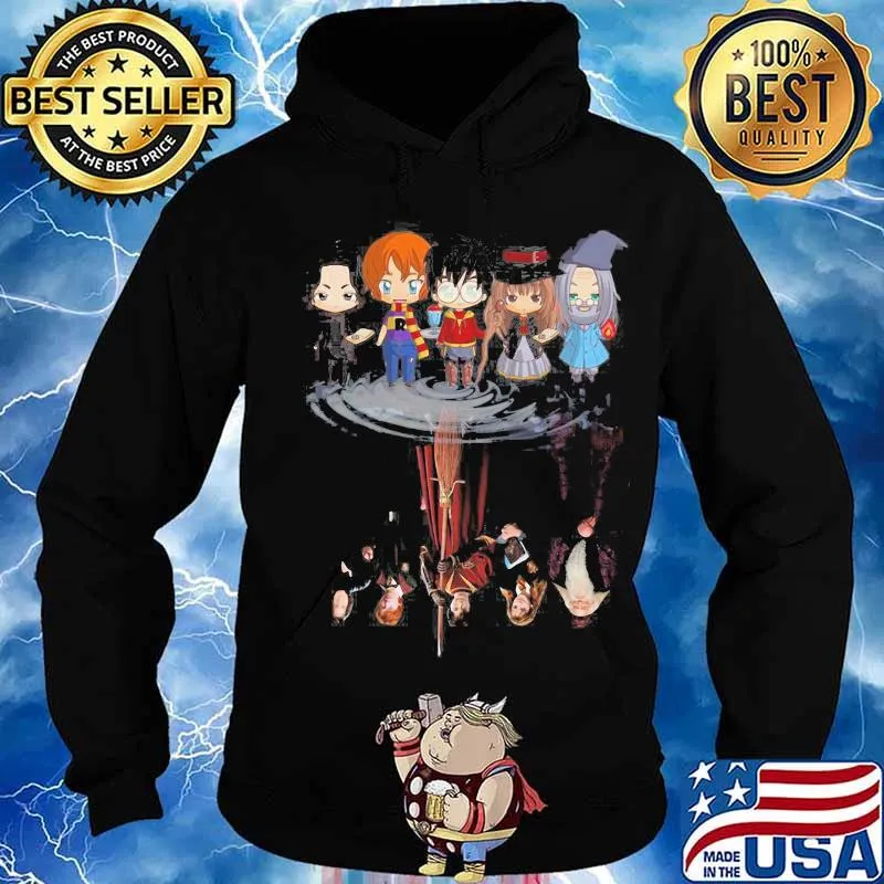 Halloween harry potter characters chibi water reflection s Hoodie