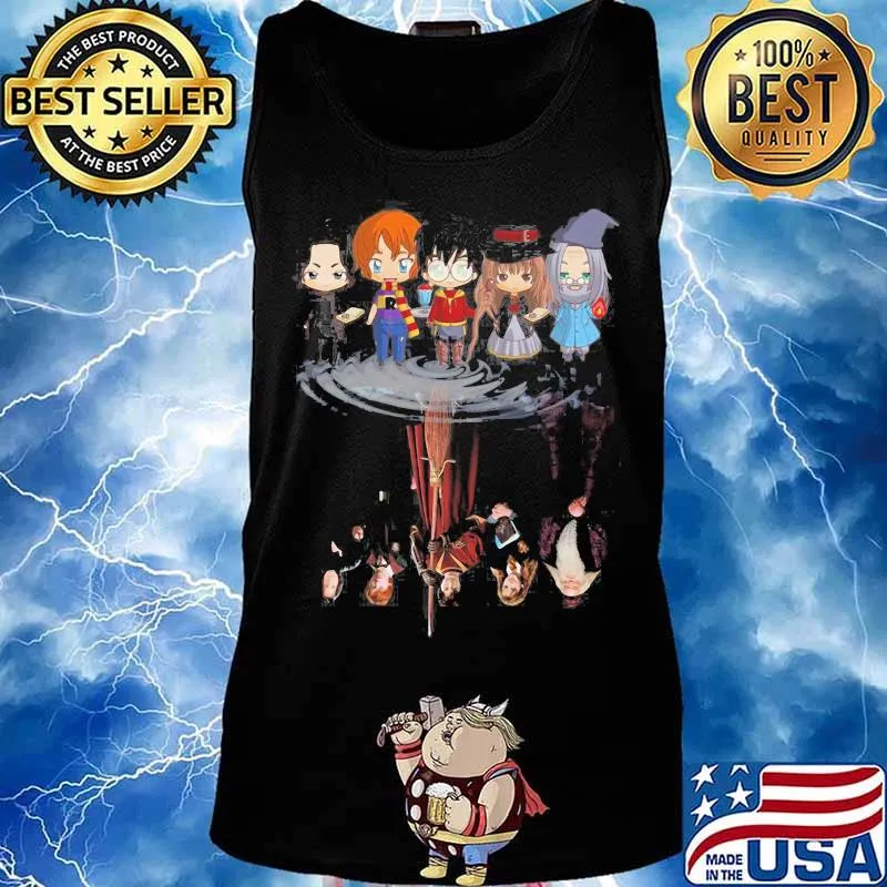 Halloween harry potter characters chibi water reflection s Tank top