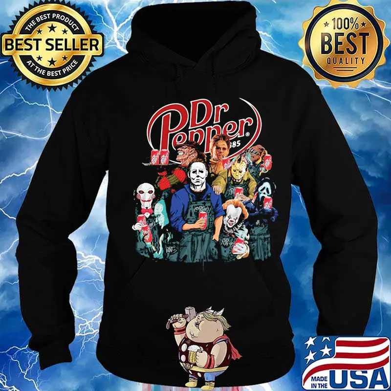 Halloween horror characters dr pepper logo s Hoodie