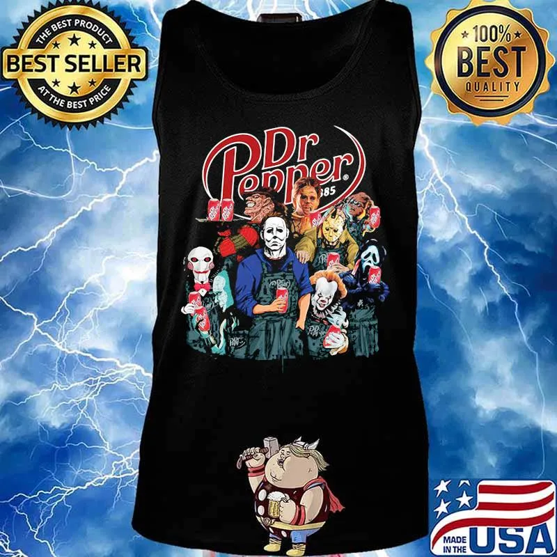 Halloween horror characters dr pepper logo s Tank top