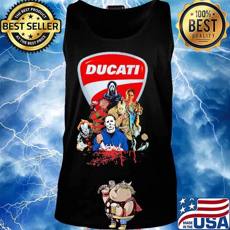 Halloween horror characters ducati logo s Tank top
