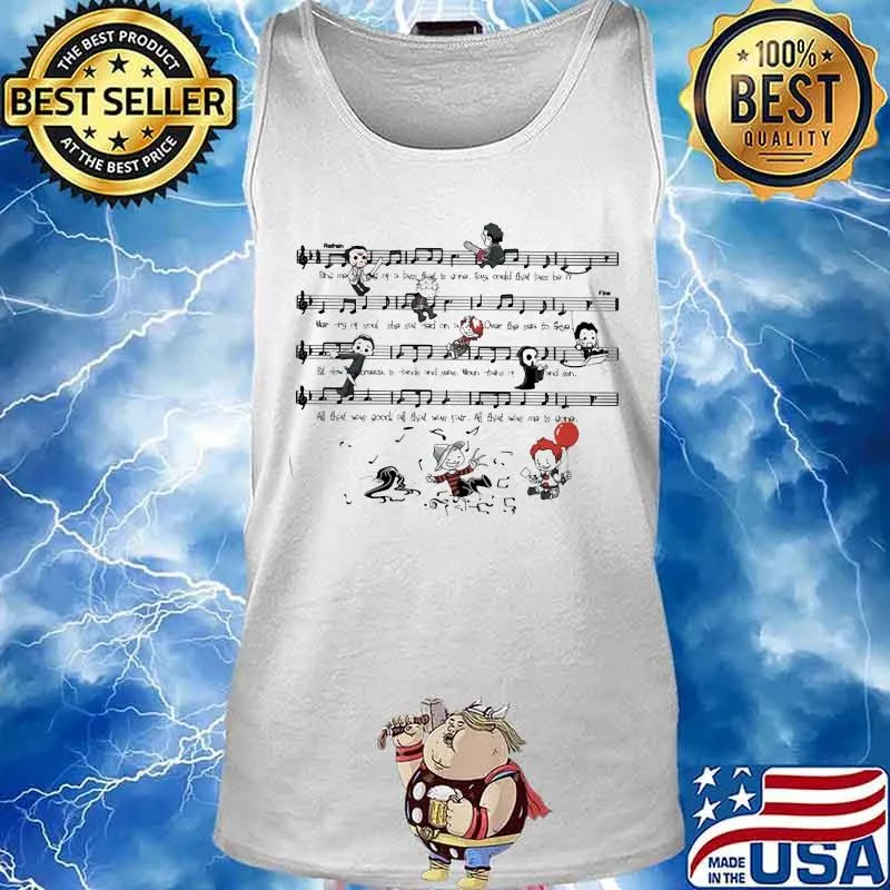 Halloween horror characters musical score s Tank top