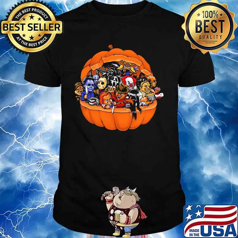 Halloween horror characters pumpkin shirt