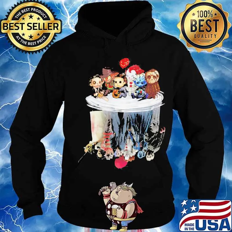 Halloween horror characters water mirror reflection s Hoodie