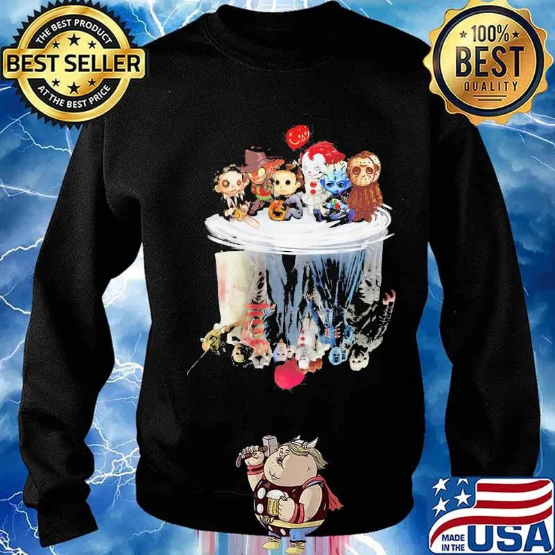 Halloween horror characters water mirror reflection s Sweater