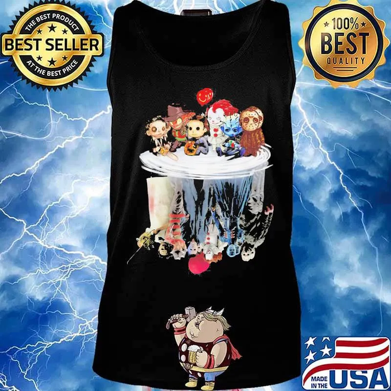 Halloween horror characters water mirror reflection s Tank top