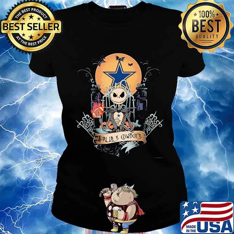 Halloween jack skellington dallas cowboys moon s Ladies tee
