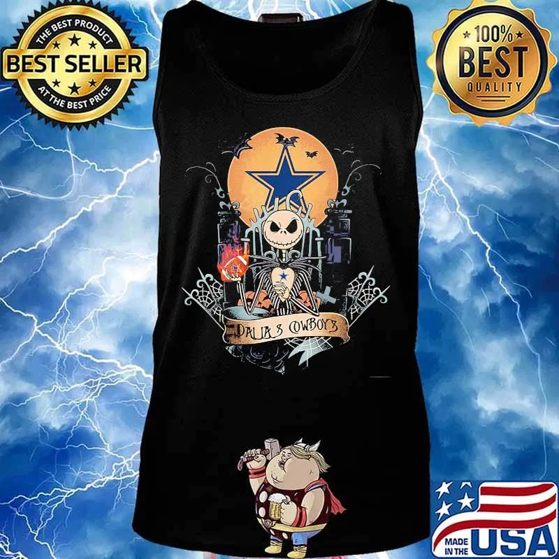 Halloween jack skellington dallas cowboys moon s Tank top