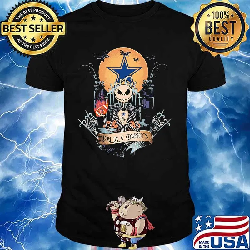 Halloween jack skellington dallas cowboys moon shirt