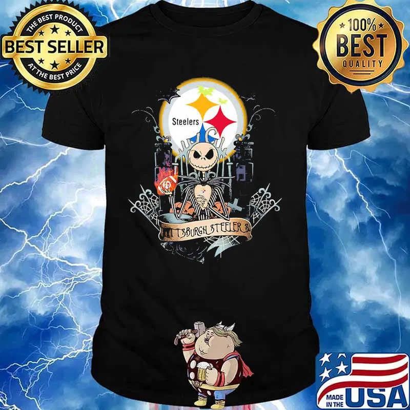 Halloween jack skellington pittsburgh steelers moon shirt
